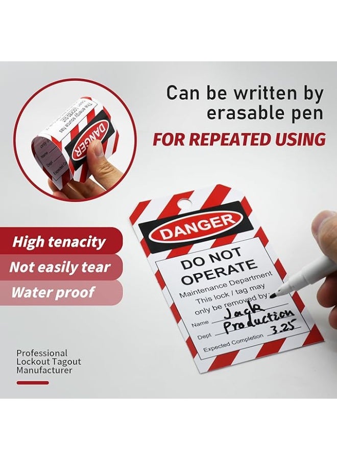 50-Piece "Do Not Operate" Lockout Tags with 50 Zip Ties – OSHA Compliant for Out-of-Service Machinery Maintenance - Image 2